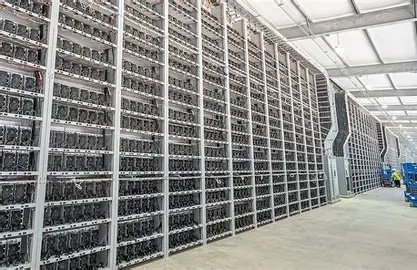 Expansive Bitcoin mining farm located in a region with optimal energy prices