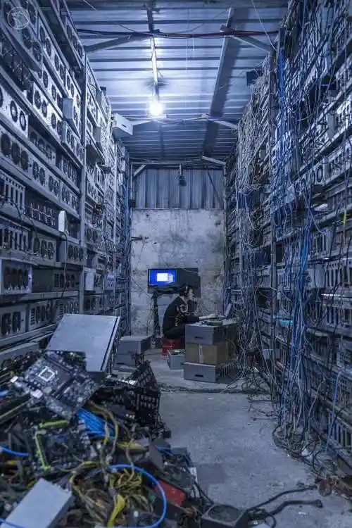 Modern mining farm with integrated GPU and ASIC setups