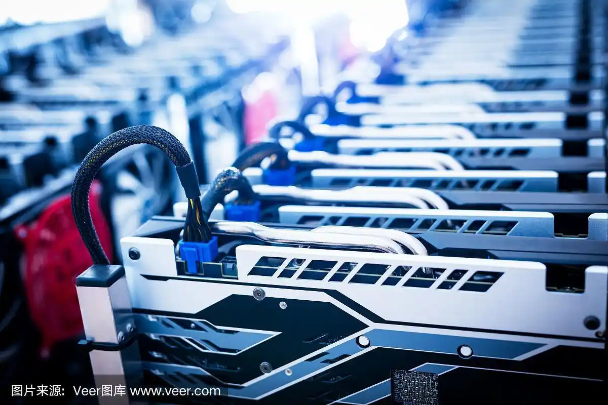 A mining farm with rows of ASICs